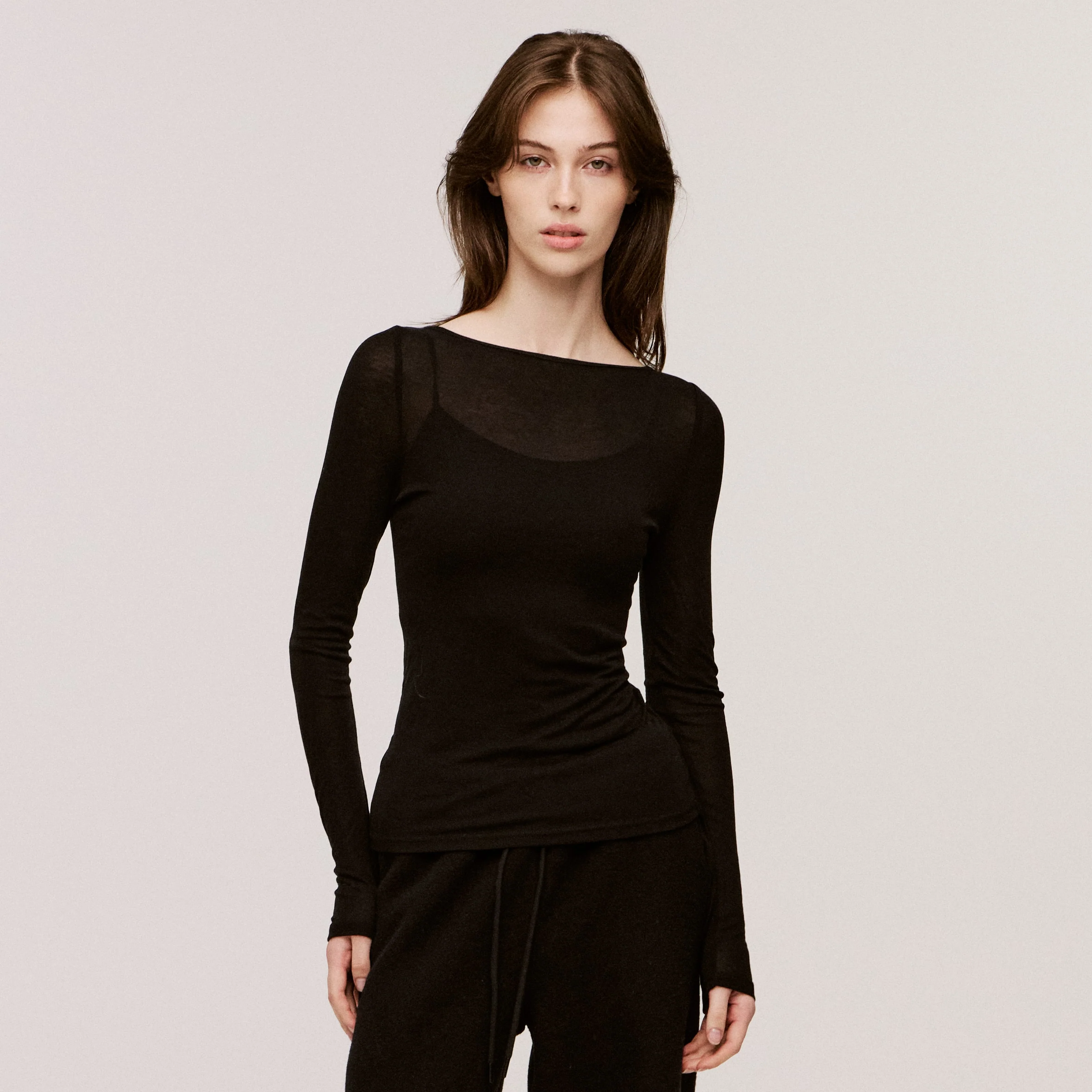 Women’s Cashmere-Blend Boat Long Sleeve - Image 11