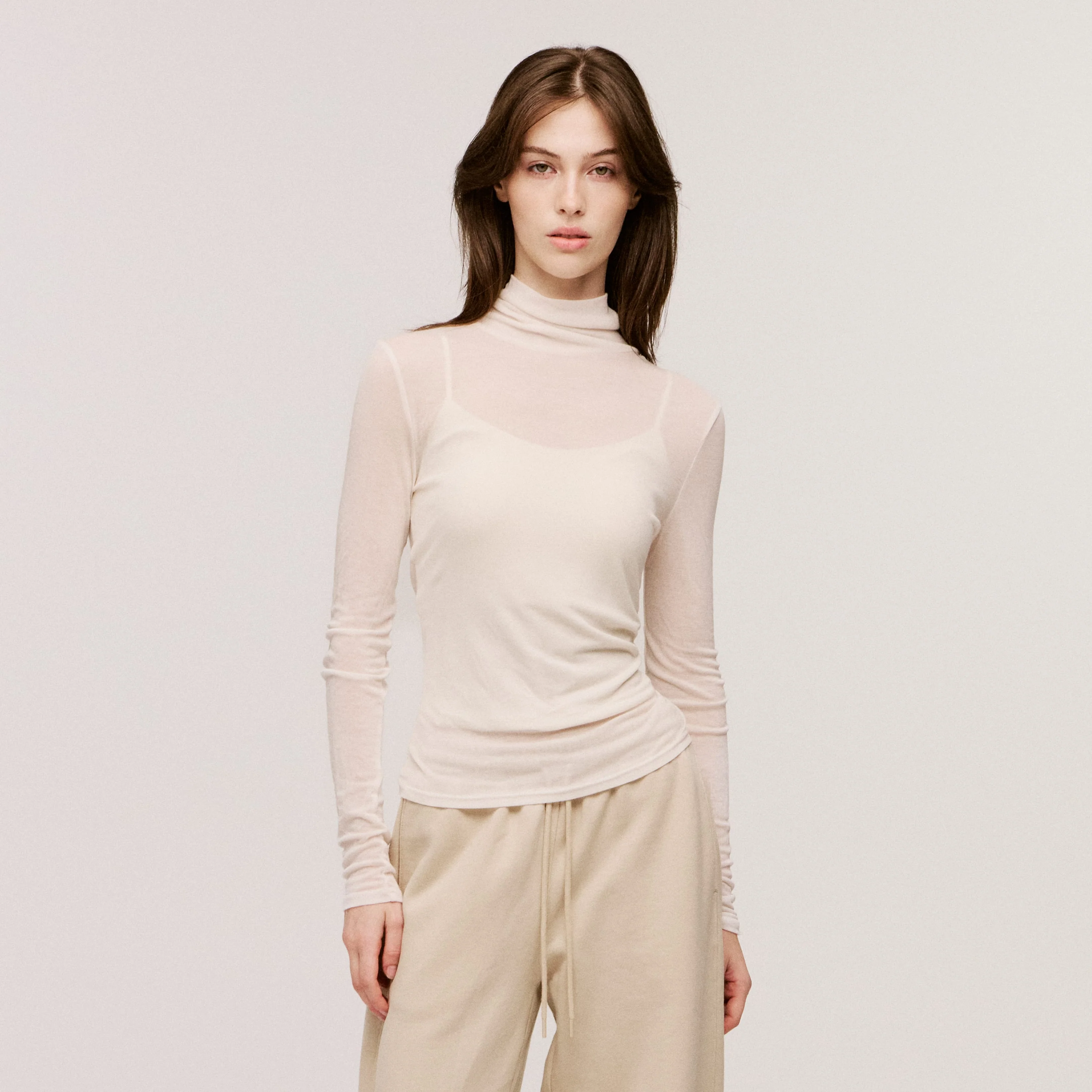Women’s Cashmere-Blend Turtleneck Long Sleeve - Image 4