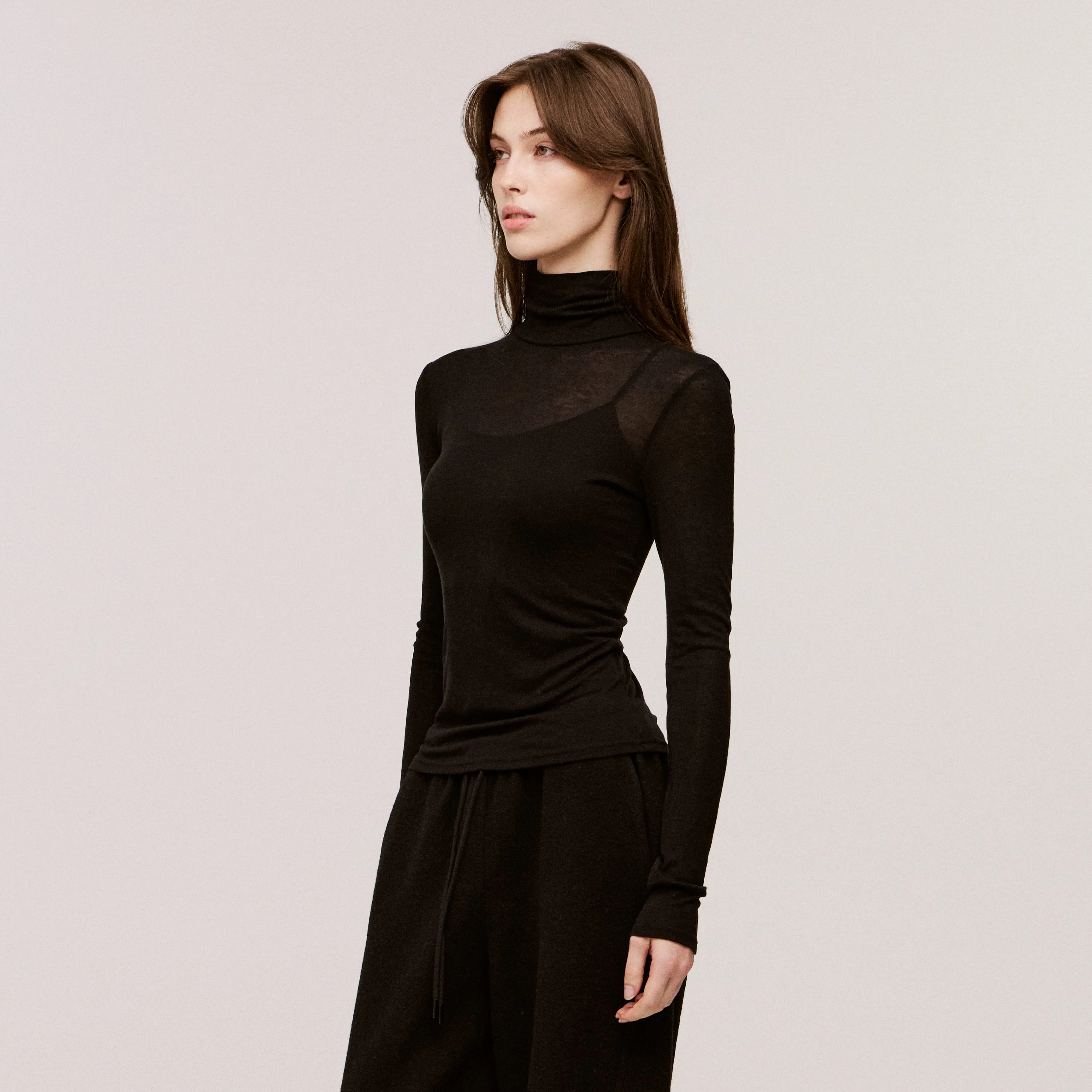 Women’s Cashmere-Blend Turtleneck Long Sleeve - Image 8
